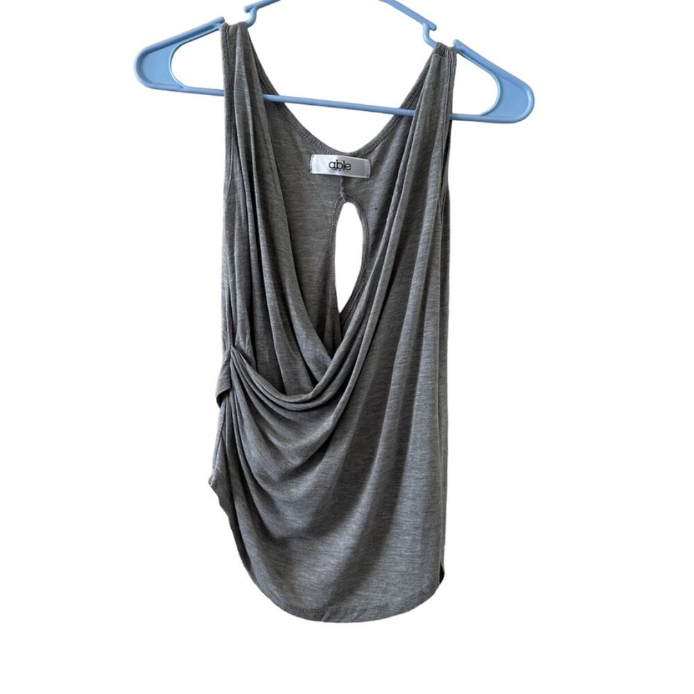 Able Grey Draped Top